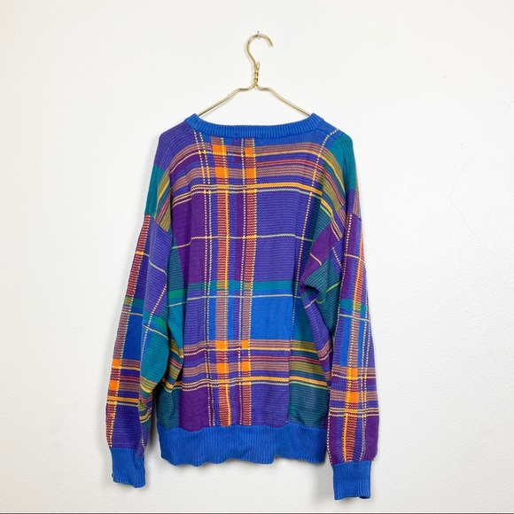 Vintage Nautica Bright Geometric Grandpa Sweater - Picture 2 of 6